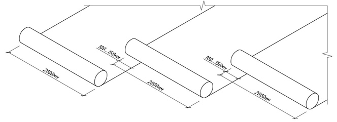 Схема укладки материала Ру-Дрейн ССМ